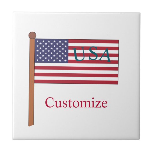 USA Landesflagge Thunder_Cove Fliese (Vorderseite)