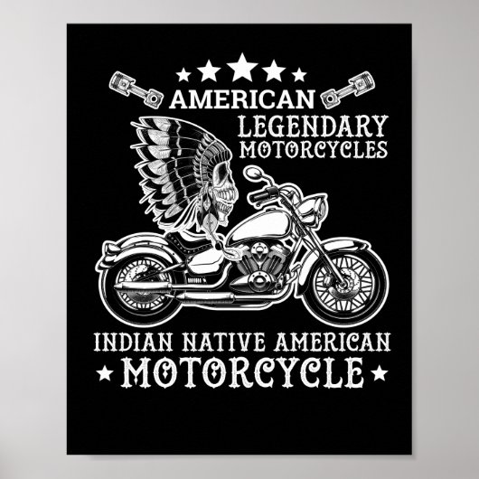 USA Legendäre Motorräder Indische LandKrafträder Poster (Vorne)