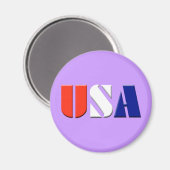 USA - (leicht lila) Magnet (Vorderseite/Rückseite)