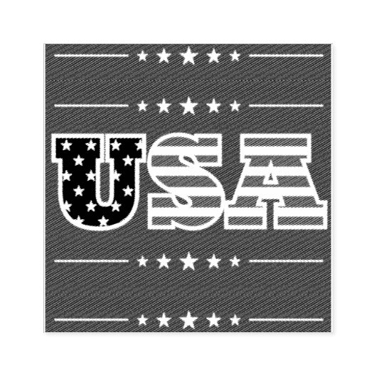 USA Letters Flag Stars | Gummistempel (Prägung)