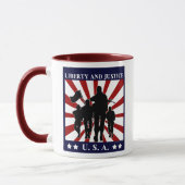 USA Liberty and Justice Soldiers Patriotic Tasse (Links)