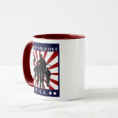 USA Liberty and Justice Soldiers Patriotic Tasse (Vorderseite Links)