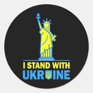 Usa Liberty Ukraine T-Shirt Ich stehe hinter der U Runder Aufkleber
