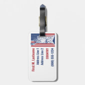USA Liberty Zollgepäck Gepäckanhänger (Rückseite vertikal)