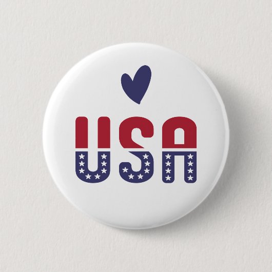 USA Liebe American Flag Red White Blue Patriotic Button (Vorderseite)