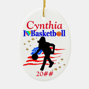 USA LIEBE BASKETBALL PERSONALIZE CHRISTMAS ORNANAT KERAMIKORNAMENT