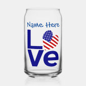 USA LIEBE Blue Personalisiert Dosenglas (Vorderseite)