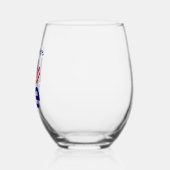 USA LIEBE Blue Personalisiert Weinglas Ohne Stiel (Links)