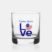 USA LIEBE Blue Personalisiert Whiskyglas (Vorderseite)