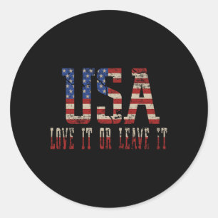 USA Liebe es oder Verließ es Geschenk für Lover In Runder Aufkleber