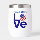 USA Liebe Flag in blau Personalisiert (Rückseite)