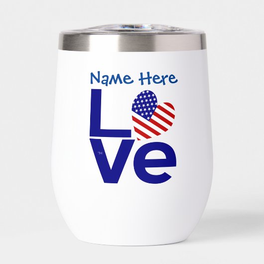 USA Liebe Flag in blau Personalisiert