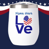 USA Liebe Flag in blau Personalisiert