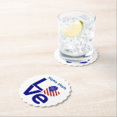 USA Liebe Flag in blau Personalisiert Untersetzer (Vor Ort)