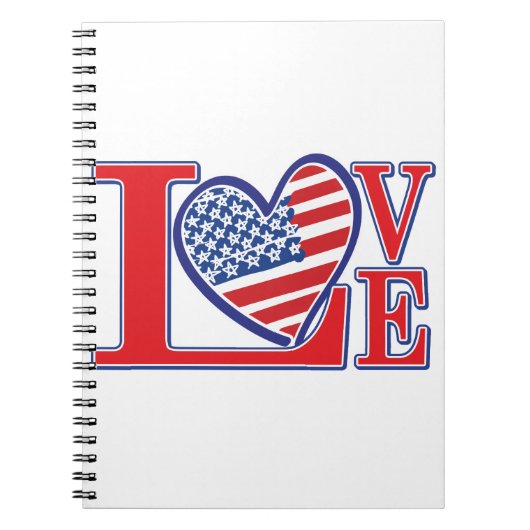 USA Liebe Heart Notizblock (Vorderseite)