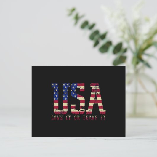 USA Liebe IT oder Verlass IT Postkarte (Stehend Vorderseite)