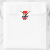 USA Liebe_ Runder Aufkleber (Tasche)
