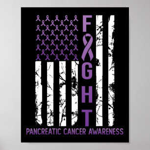 USA Lila Flaggenmonat November Pankreaskrebs A Poster