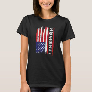 USA Lineman 4. Juli American Football Flagge T-Shirt