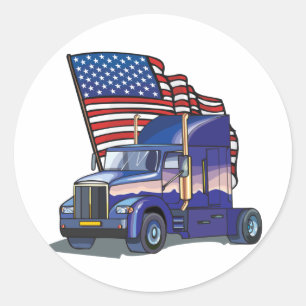 USA-LKW-Fahrer Runder Aufkleber