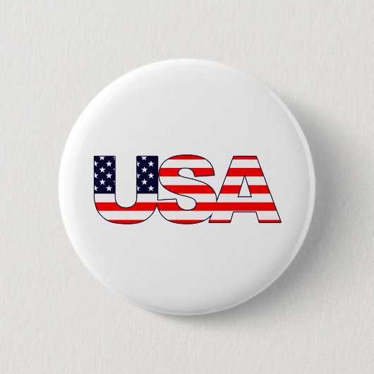 USA Logo-Initialen mit amerikanischer Flagge Button (Vorderseite)