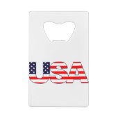 USA Logo-Initialen mit amerikanischer Flagge Geldbeutel Flaschenöffner (Rückseite)