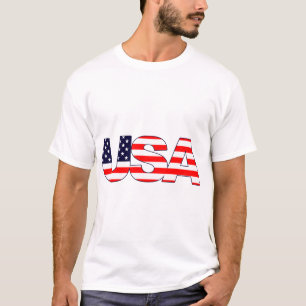USA-Logo-Initialen mit amerikanischer Flagge T-Shirt