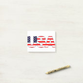 USA Logo Initials with American flag Post-it Klebezettel (Auf Schreibtisch)