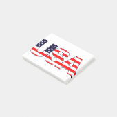 USA Logo Initials with American flag Post-it Klebezettel (angewinkelt)