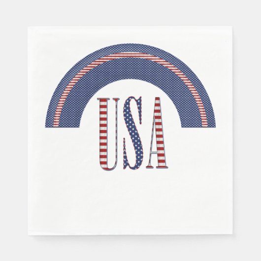 USA Logo-US Flagge Rainbow Patriotic Serviette (Vorderseite)