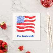 USA Loose Watercolor American Flag Paper Serviette (Beispiel)