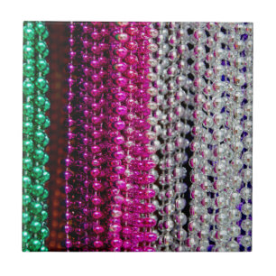 USA, Louisiana, New Orleans. Mardi Gras Beads Fliese