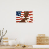 USA, Louisiana, Port Allen. Patriotische Wandmaler Poster (Küche)