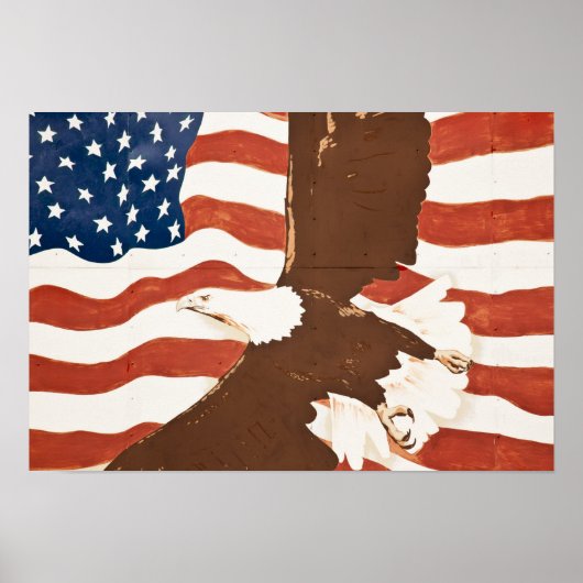 USA, Louisiana, Port Allen. Patriotische Wandmaler Poster (Vorne)