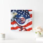 USA Lover_ Quadratische Wanduhr (Zuhause)