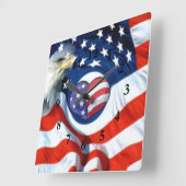 USA Lover_ Quadratische Wanduhr (Winkel)
