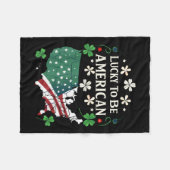 Usa Lucky Clover Map - Kleeblatt American St. Fleecedecke (Vorderseite (Horizontal))