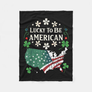 Usa Lucky Clover Map - Kleeblatt American St. Fleecedecke