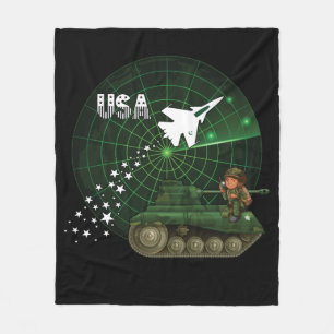 USA-Luftwaffe, Radar, Jet, Armee, Behälter, Solda Fleecedecke