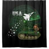 USA-Luftwaffe, Radar, Jet, Armee, Behälter, Soldat Duschvorhang (Vorderseite)