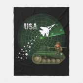 USA-Luftwaffe, Radar, Jet, Armee, Behälter, Soldat Fleecedecke (Vorderseite)
