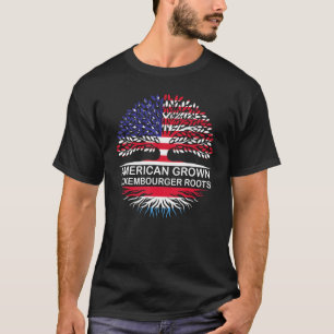 USA & Luxemburg Flaggen American Grown Luxemurger T-Shirt