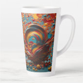 USA-Made Large Latte Tasse. Farbenfrohe Keramik Cu Milchtasse (Rechts)