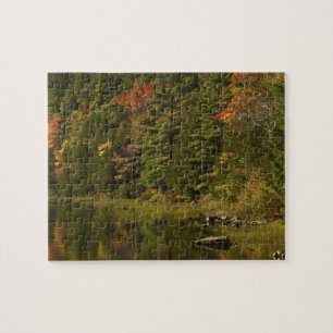  USA; Maine Acadia NP. Herbstreflektionen bei 2 Puzzle