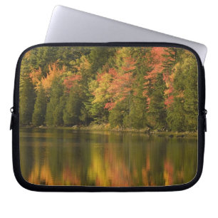 USA; Maine; Acadia NP. Herbstreflexionen an Laptopschutzhülle