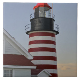 USA, Maine, Lubec. West Quoddy Head Leuchtturm, Fliese