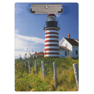 USA, Maine, Lubec. West Quoddy Head Leuchtturm Klemmbrett
