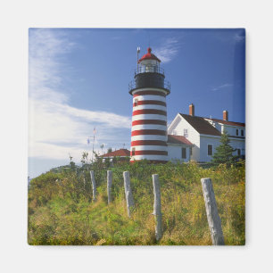 USA, Maine, Lubec. West Quoddy Head Leuchtturm Magnet