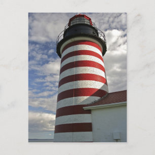 USA, Maine, Lubec. West Quoddy Head Leuchtturm Postkarte