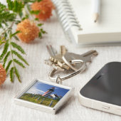 USA, Maine, Lubec. West Quoddy Head Leuchtturm Schlüsselanhänger (Seite)